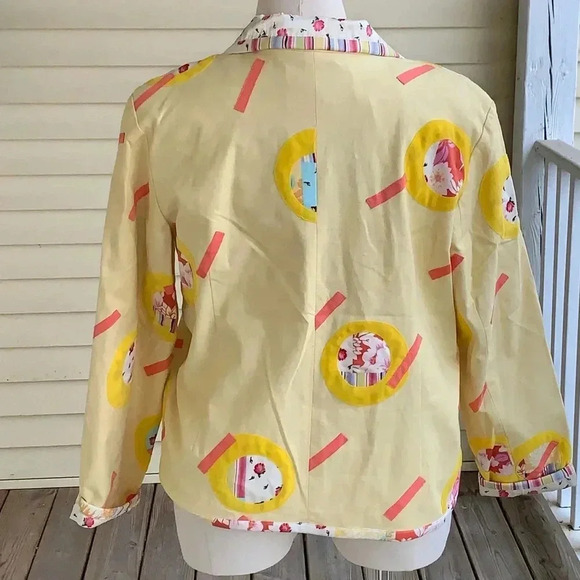 NEW Koos of Course Butter Yellow Linen Blend Blazer Jacket XL Artsy QUIRKY QVC - Picture 2 of 7